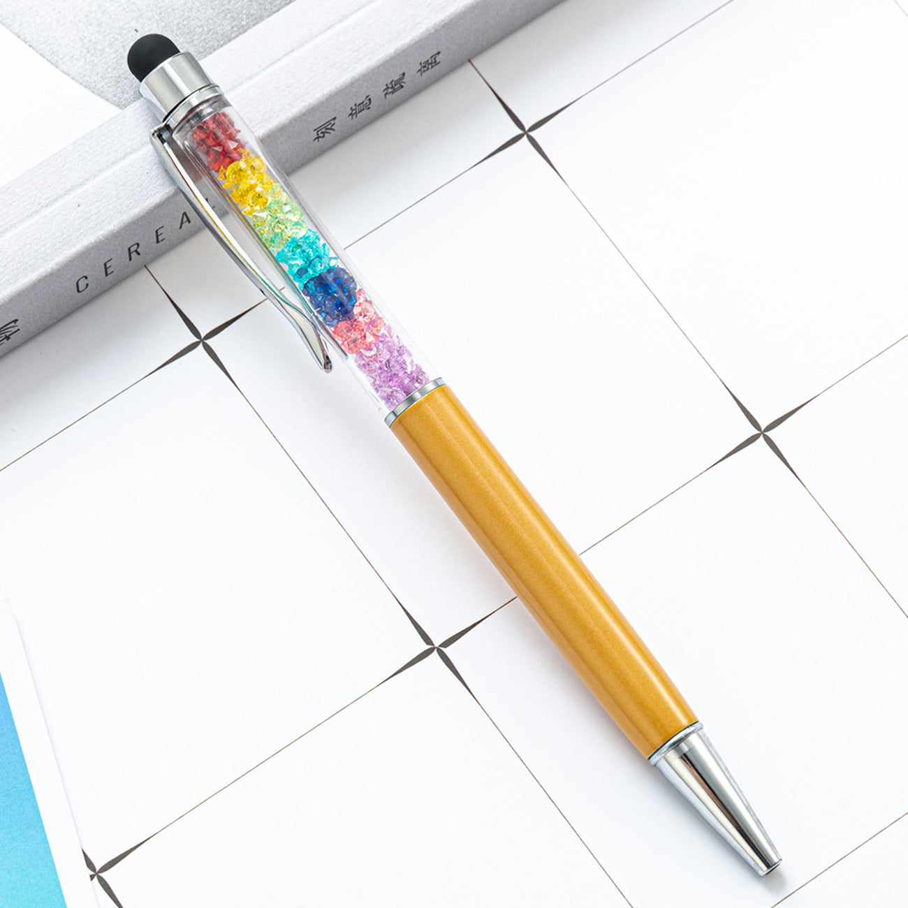 Bolígrafo capacitivo de la pantalla táctil de diamante de color de cristal de metal al por mayor